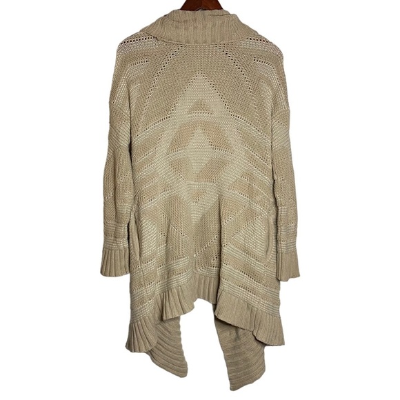 Aerie Open Front Waterfall Beige Light Brown Drop Shoulder Oversized Cardigan M - Picture 2 of 16